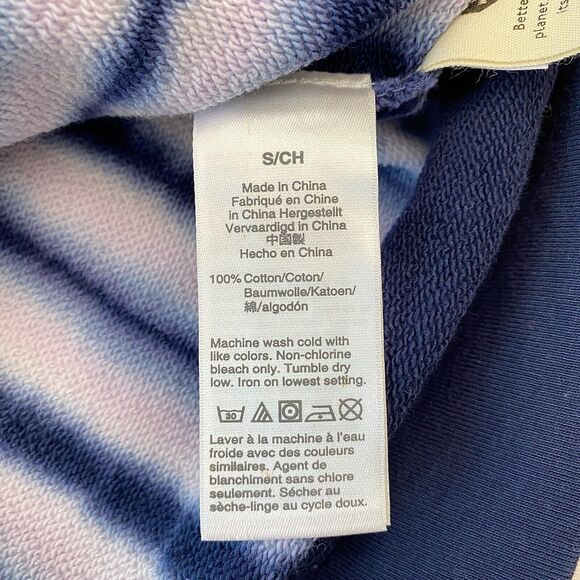 NWT Madewell Blue Tie Dye Hoodie Sweatshirt Pullover 100% Cotton Womens Small - Picture 4 of 8